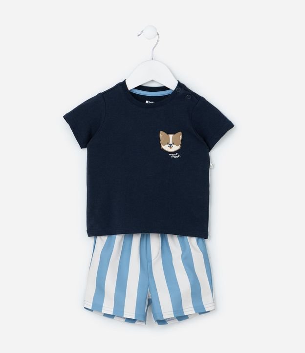 Conjunto Infantil con Estampa Perritos y Rayas - Talle 3 a 18 meses