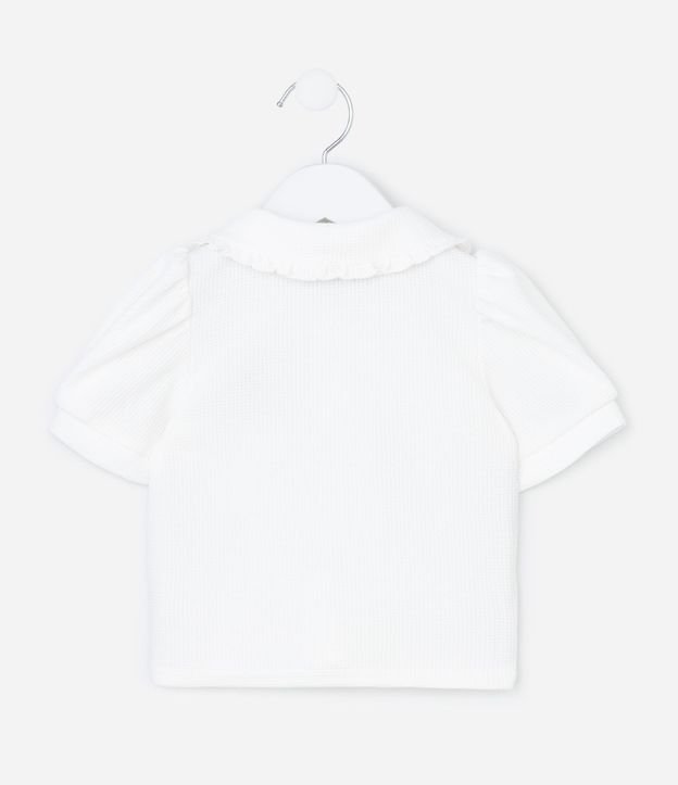 Remera Infantil con Manga Abullonada y Bordado Oso - Talle 1 a 6 Años 3