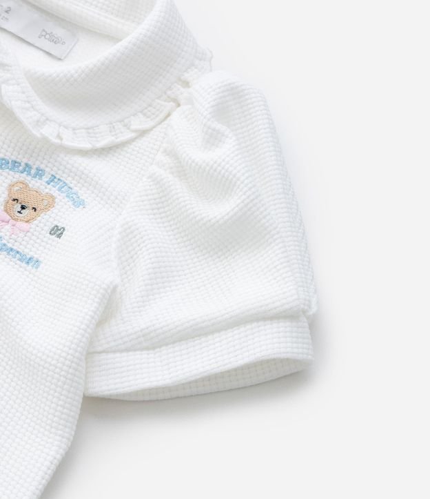 Remera Infantil con Manga Abullonada y Bordado Oso - Talle 1 a 6 Años 5