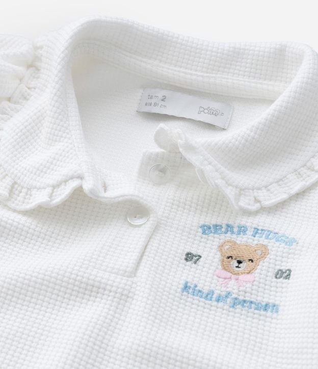 Remera Infantil con Manga Abullonada y Bordado Oso - Talle 1 a 6 Años 7