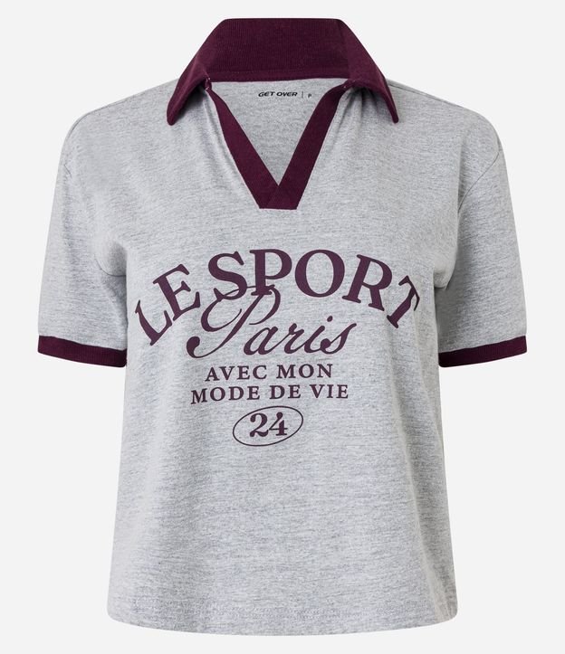 Remera Boxy Sportcore con Cuello Polo Contrastante 9