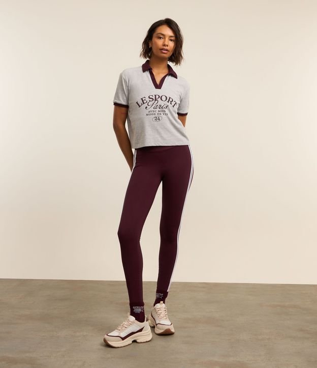 Remera Boxy Sportcore con Cuello Polo Contrastante
