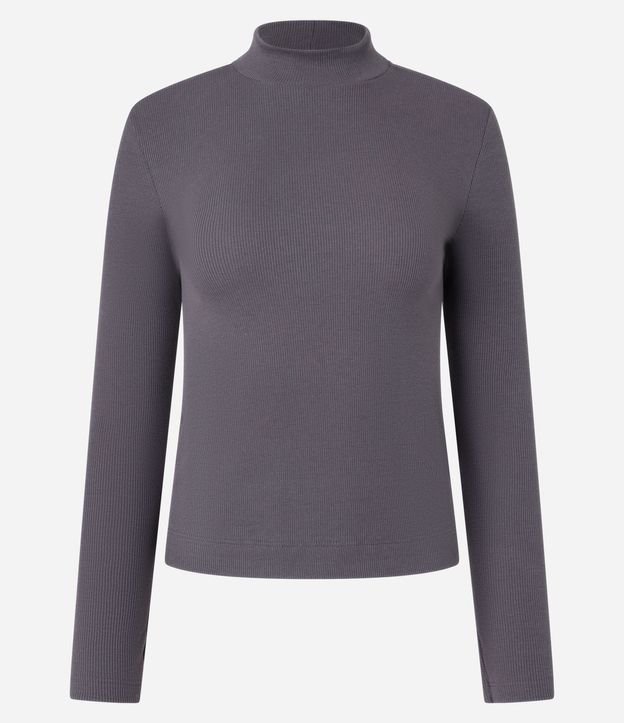 Blusa en Algodón Manga Larga y Cuello Alto 4
