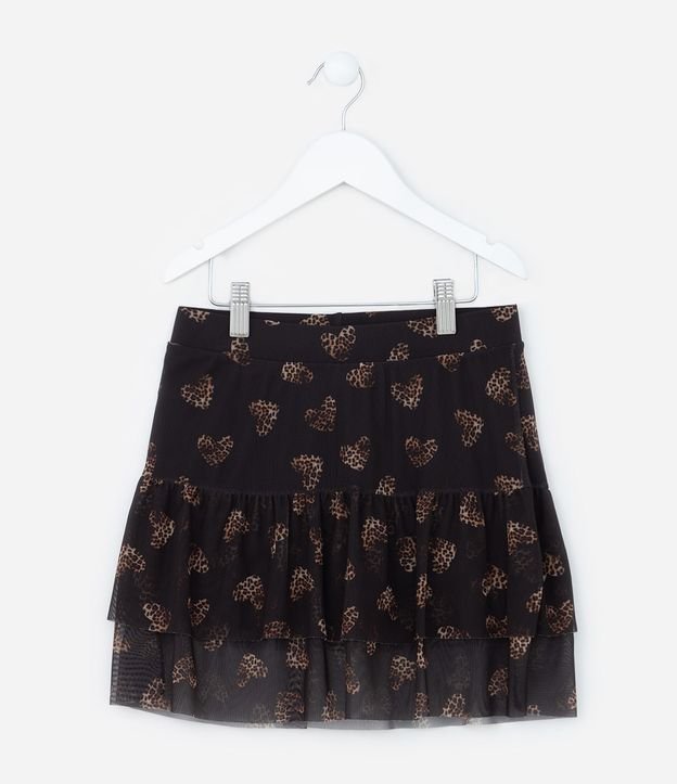 Short Pollera Infantil en Tule con Volados - Talle 5 a 14 años