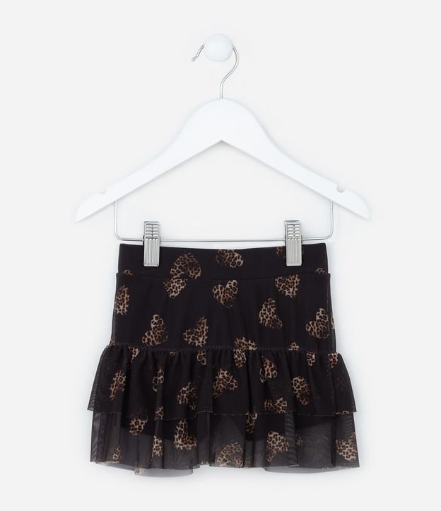 Short Pollera Infantil en Tule con Volados - Talle 1 a 6 años