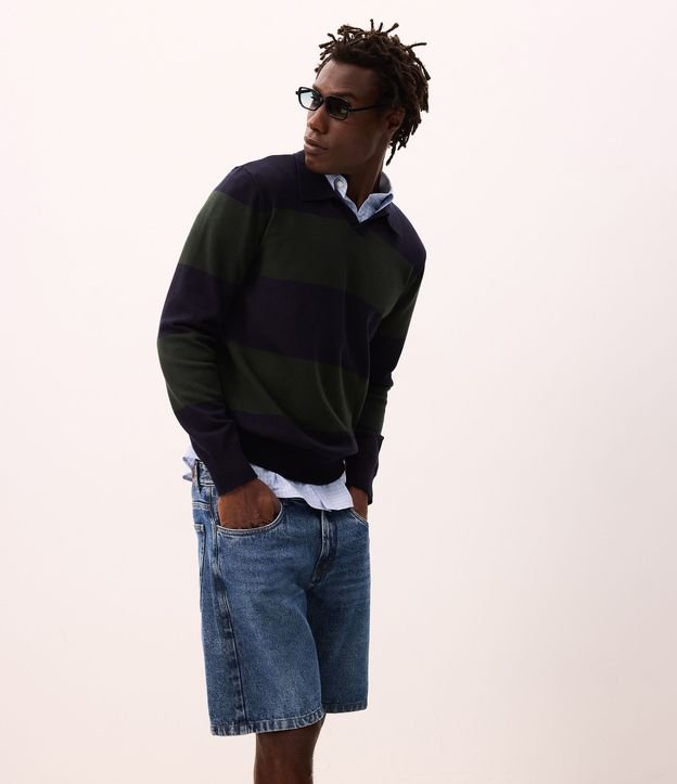 Bermuda en Jeans con Etiqueta Aplicada