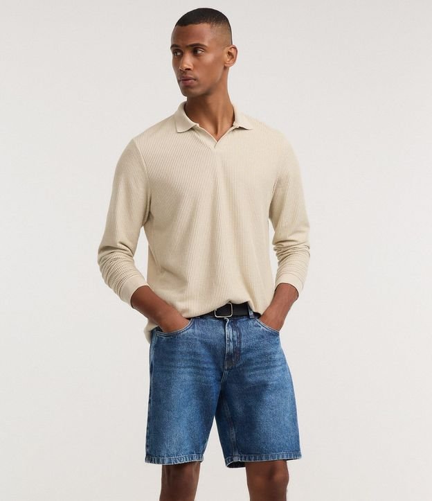 Bermuda en Jeans con Etiqueta Aplicada 5