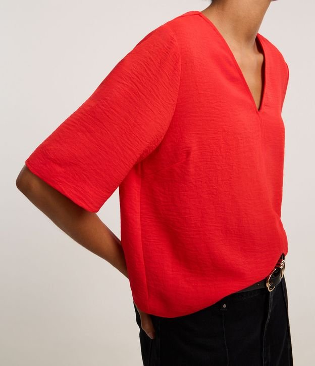 Blusa Suelta en Crepé con Escote V 3