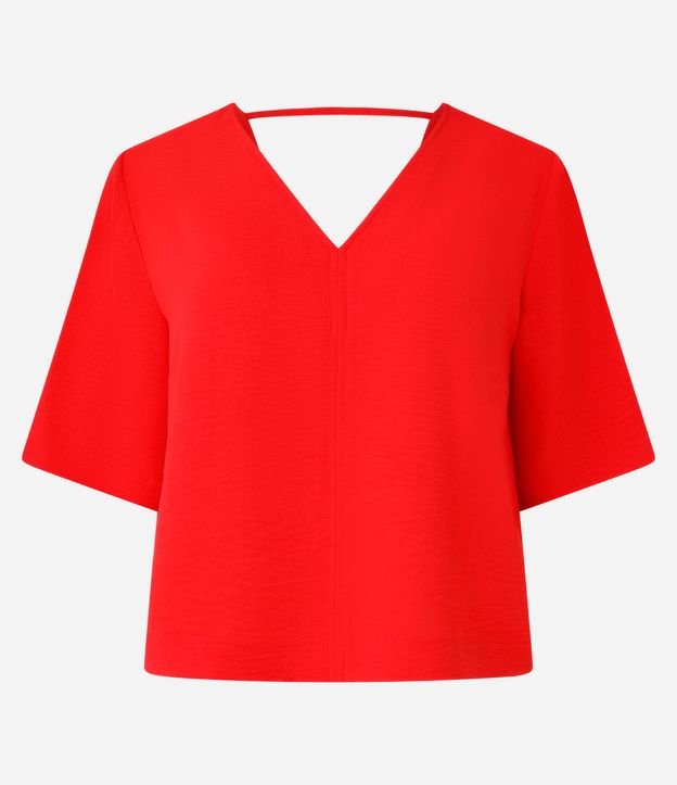 Blusa Suelta en Crepé con Escote V 6