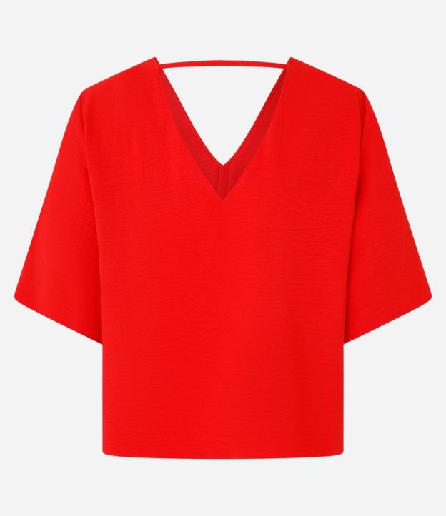 Blusa Suelta en Crepé con Escote V 8