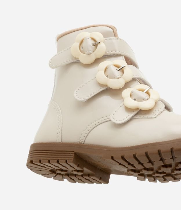 Bota Coturno Infantil con Hebillas Flores - Talle 20 a 27 5