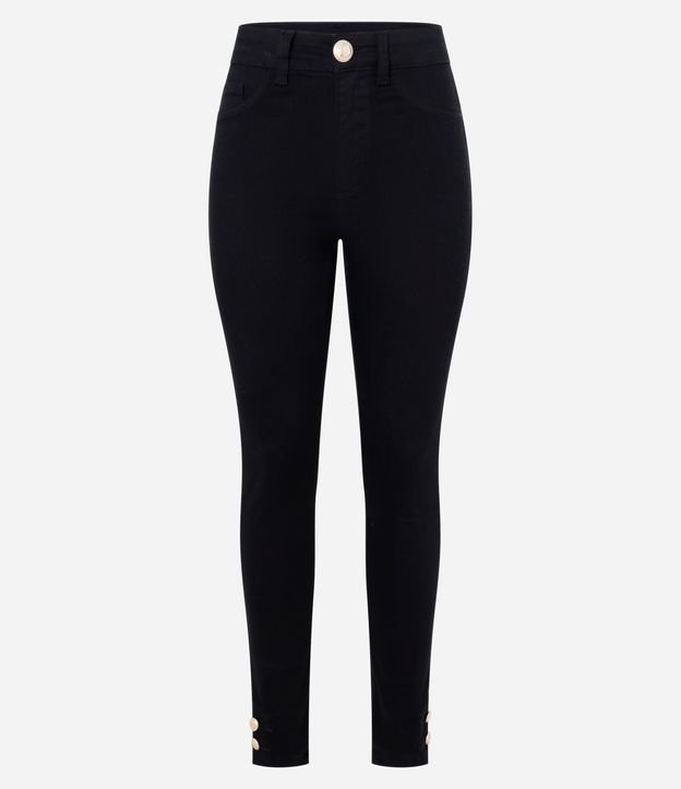 Pantalón Skinny en Sarga con Elastano y Cintura Alta 7
