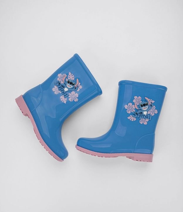 Bota Bota de Lluvia Infantil con Patch de Stitch - Talle 23 a 33 4