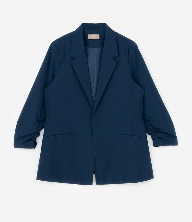 Blazer Alargado en Crepé con Manga Fruncida Curve & Plus Size 3
