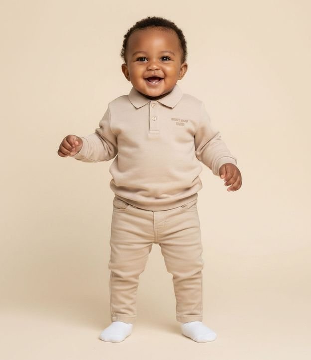 Pantalón Casual Infantil en Sarga - Talle 0 a 18 meses