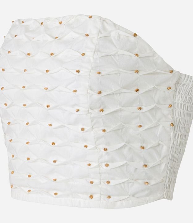 Blusa Cropped Sin Breteles con Aplicación de Abalorios 8
