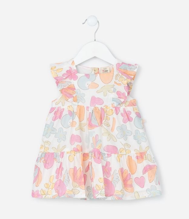 Vestido Infantil en Tricolina Volado y Bombacha - Talle 3 a 18 Meses 3