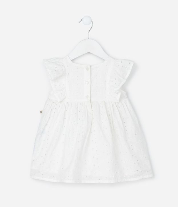 Vestido Infantil en Broderie con Volado y Bombacha - Talle 3 a 18 meses 4