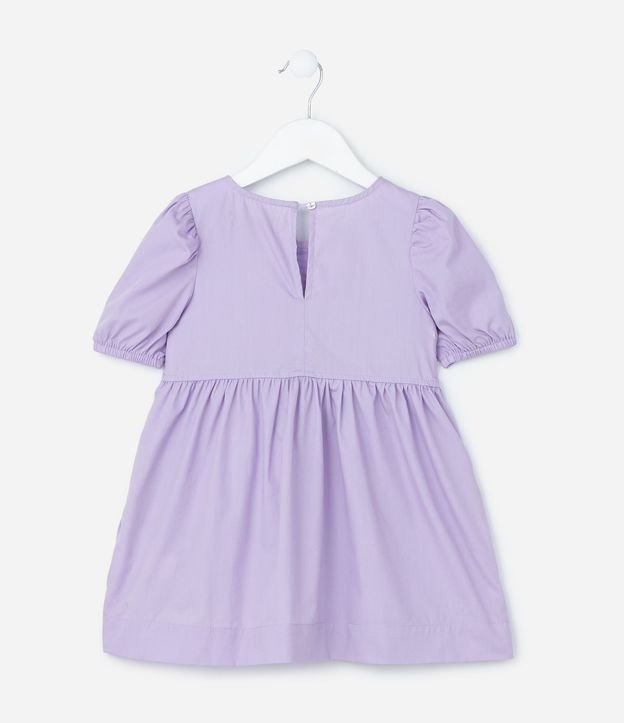 Vestido Infantil en Tricolina con Mangas Abullonadas y Lacitos - Talle 1 a 6 años 3