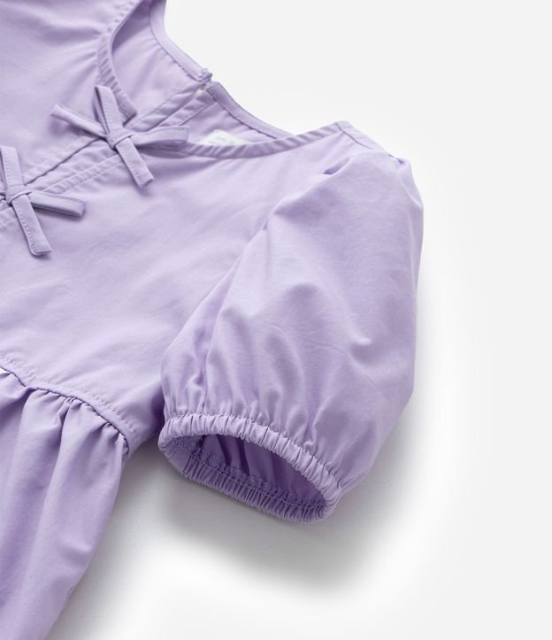 Vestido Infantil en Tricolina con Mangas Abullonadas y Lacitos - Talle 1 a 6 años 5