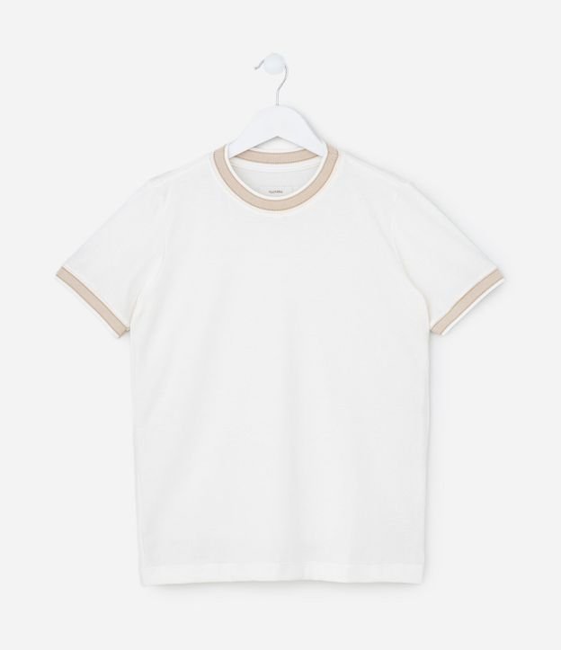 Remera Infantil Texturizada con Viés Contrastantes - 5 a 14 años 2