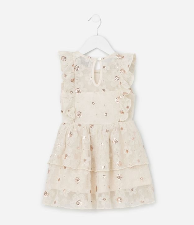 Vestido Infantil con Bordado Floral y Lentejuelas -Talle 1 a  6 años 3