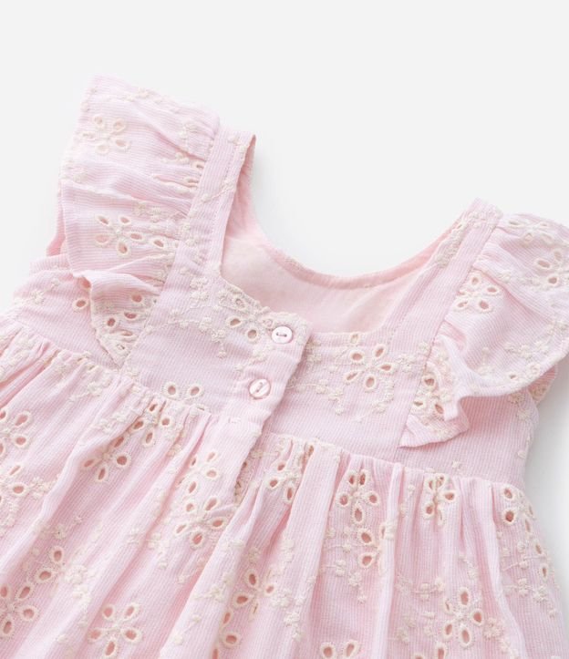 Vestido Infantil en Broderie con volados y Bombacha - Talle 3 a 18 Meses 6