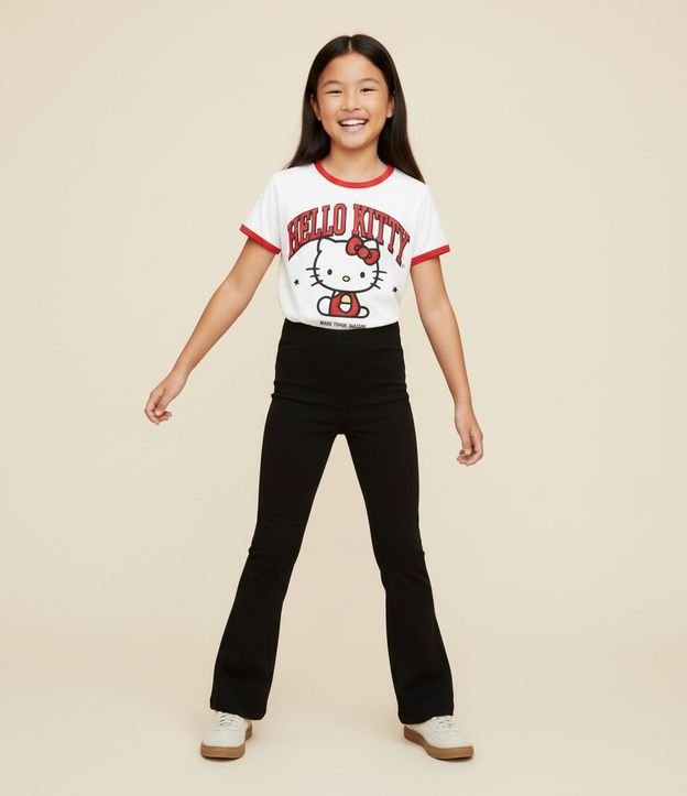 Pantalón Flare Infantil Básica en Rib - Talle 5 a 14 años