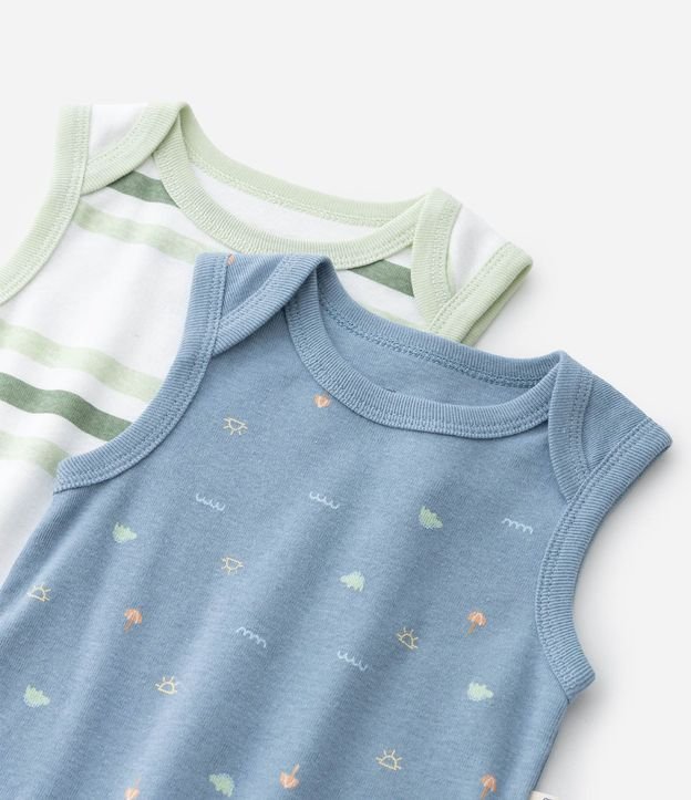 Kit 02 Bodies Infantiles con Estampa Rayada - Talle 0 a 18 meses 8