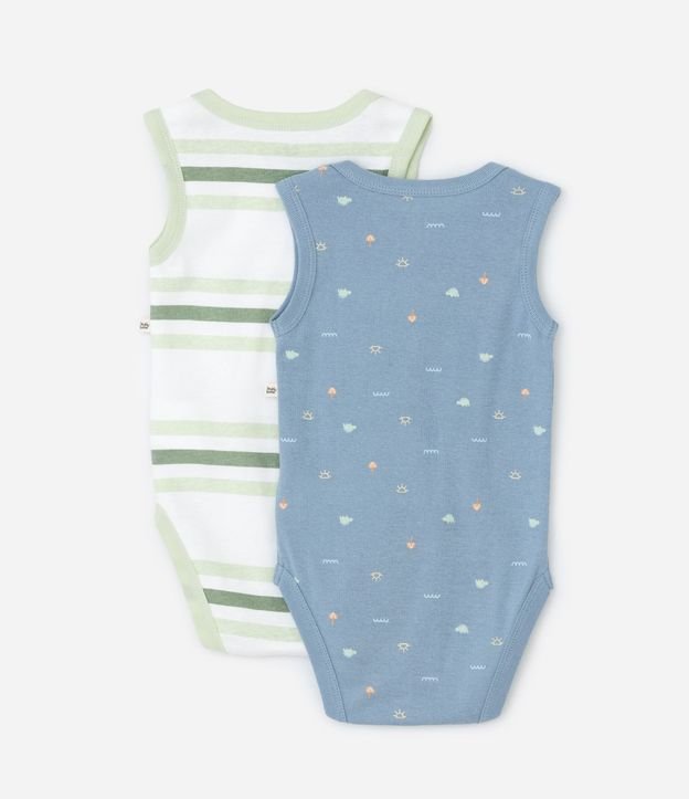 Kit 02 Bodies Infantiles con Estampa Rayada - Talle 0 a 18 meses 2