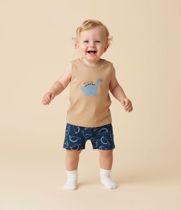 Conjunto Infantil con Estampa de Dino - Talle 3 a 18 Meses