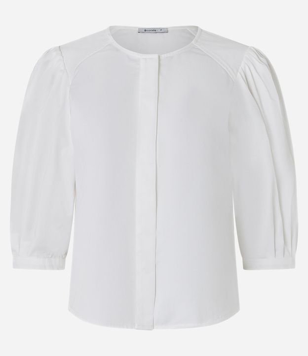 Blusa en Tricolina con Manga Abullonada 3/4 5