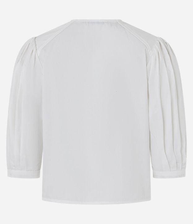 Blusa en Tricolina con Manga Abullonada 3/4 7