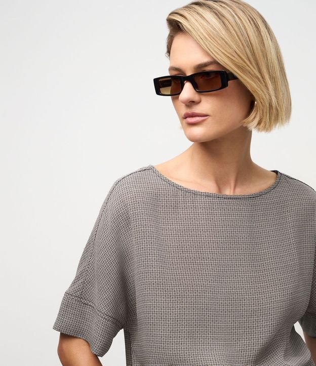 Blusa en Chiffon con Estampado Geométrico 3
