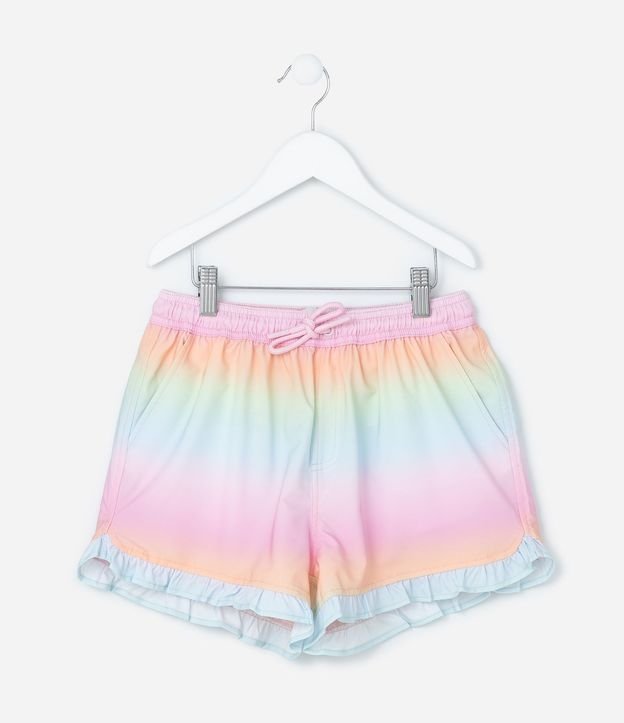 Short Regular Infantil en Microfibra con Estampa Tie Dye -Talle 5 a 14 años