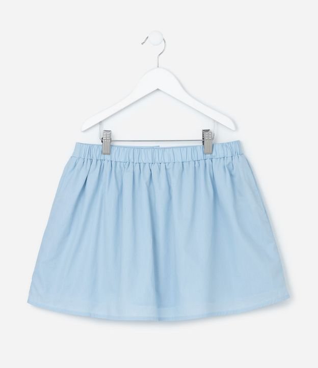 Pollera Infantil en Tricolina con Botones y Pliegues - Talle 5 a 14 años 3