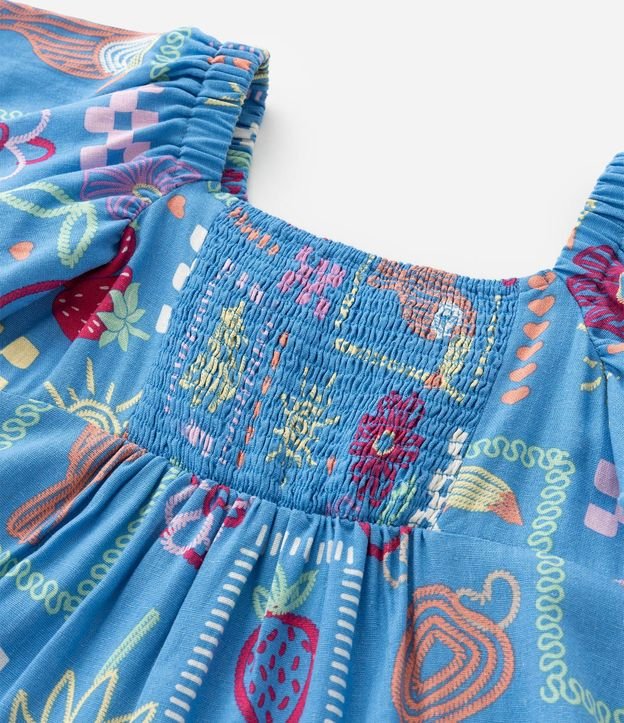 Vestido Infantil en Viscolino con Estampa Divertida - Talle 5 a 14 años 7