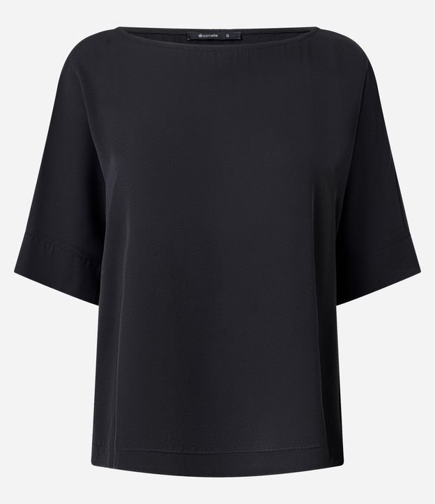 Blusa en Chiffon con Manga Corta