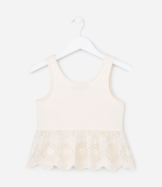 Blusa Acanalada Infantil con Volado en Broderie - Talle 5 a 14 años 3
