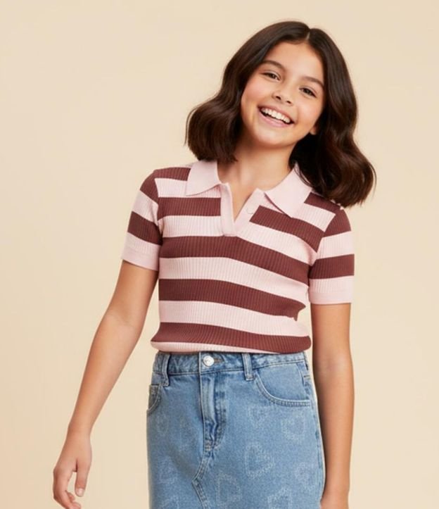 Camisa Infantil con Cuello Polo Seamless - Talle 5 a 14 años
