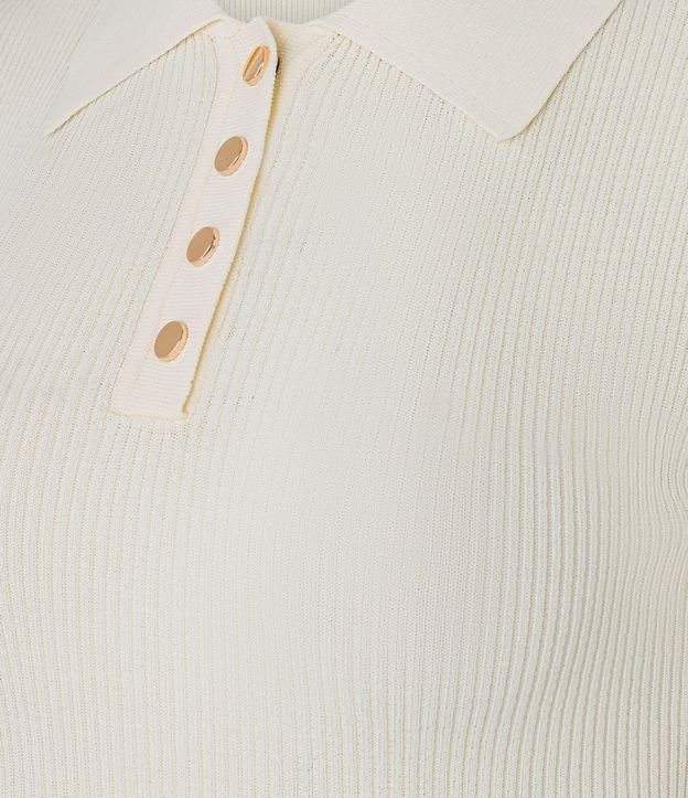 Blusa Acanalada en Punto con Cuello Polo 9