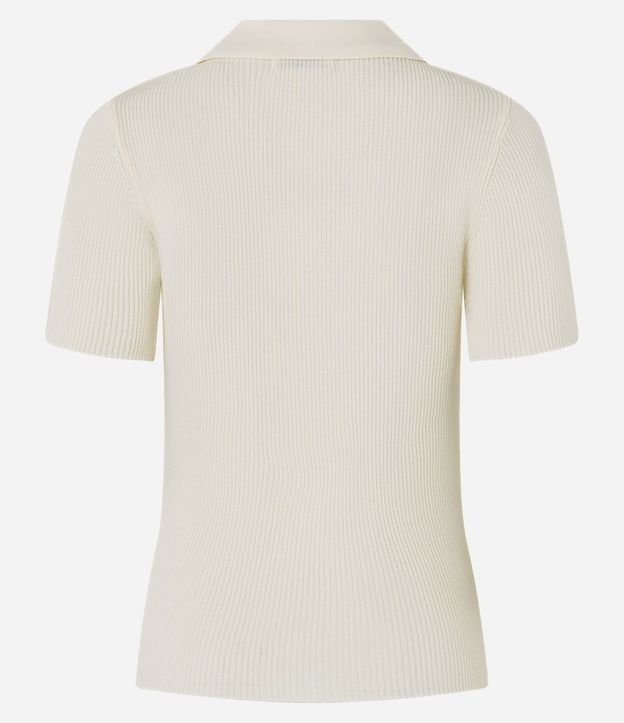 Blusa Acanalada en Punto con Cuello Polo 8