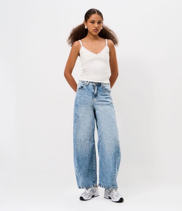 Pantalón Barrel en Jeans Marmorizado 1