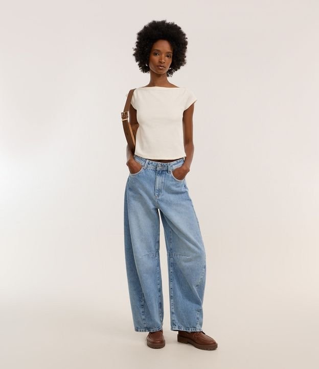 Pantalón Barrel en Jeans Marmorizado