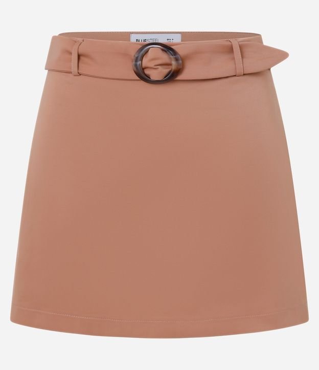 Short Pollera Sastre en Algodón con Cinturón