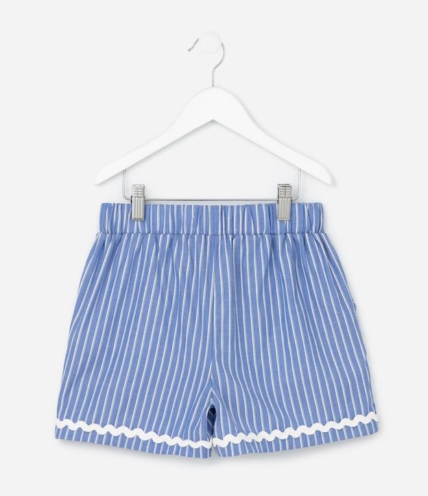Short Infantil en Tricolina con Estampa de Rayas Hilo Teñido - Talle 5 a 14 años 3