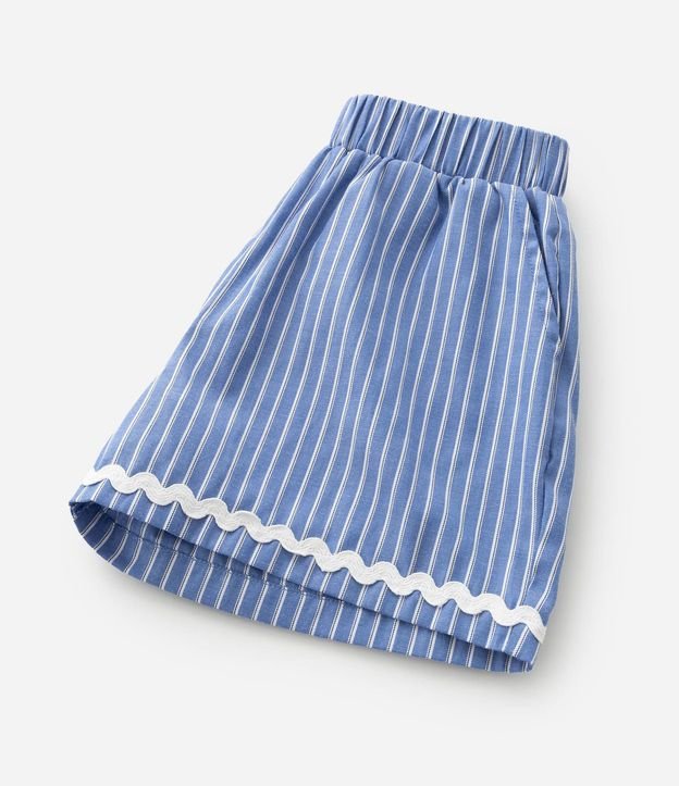 Short Infantil en Tricolina con Estampa de Rayas Hilo Teñido - Talle 5 a 14 años 5