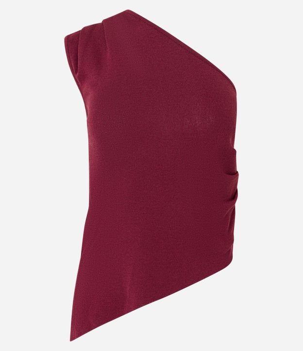 Blusa Hombro Único en Punto con Fruncidos en el Bretel Ancho 5