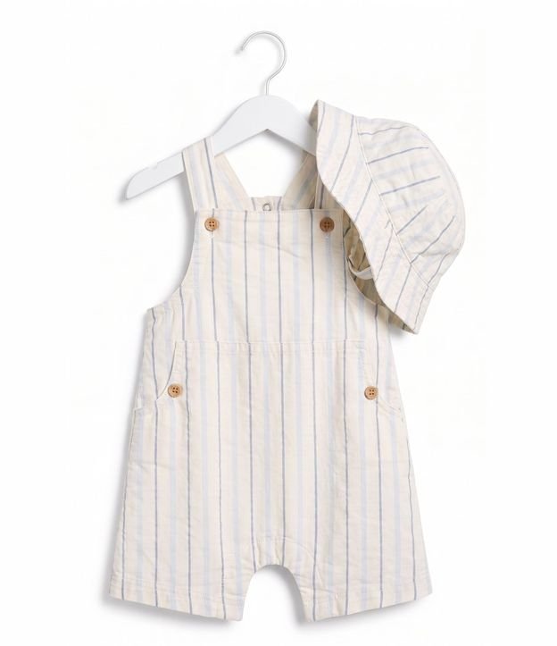 Peto Bebê Rayada con Sombrero - Talle 3 a 18 Meses 4