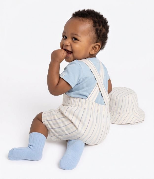 Peto Bebê Rayada con Sombrero - Talle 3 a 18 Meses 3